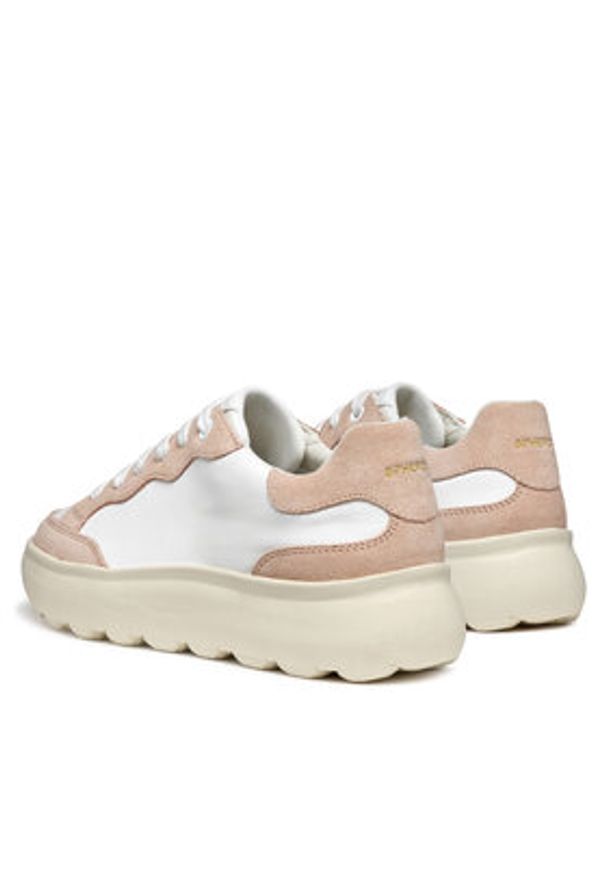 Geox Sneakersy D Spherica Ec4.1 D55TCA 08522 C1Z8Z Biały. Kolor: biały. Materiał: skóra