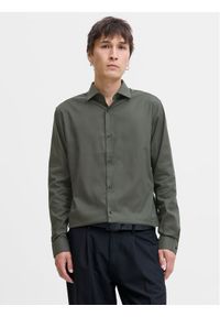 Jack & Jones Koszula Parker 12227385 Zielony Slim Fit. Kolor: zielony. Materiał: bawełna