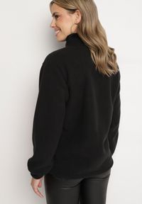 Born2be - Czarny Klasyczny Polar ze Ściągaczami przy Rękawach Paradi. Okazja: na spacer, na co dzień. Kolor: czarny. Materiał: polar. Długość rękawa: długi rękaw. Długość: długie. Styl: klasyczny #5