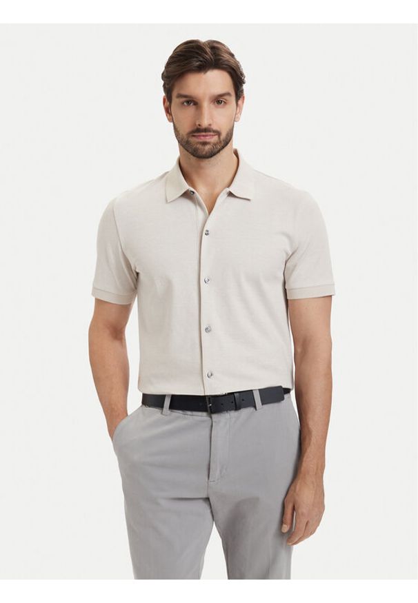 BOSS Koszula H-Powell 102 50560014 Beżowy Regular Fit. Kolor: beżowy. Materiał: bawełna