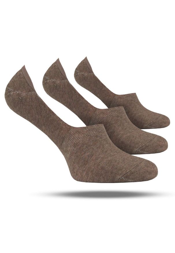 Zestaw Trzech Par Bawełnianych Stopek - Chattier - Orzechowe. Kolor: wielokolorowy, beżowy, brązowy. Materiał: poliamid, bawełna, elastan