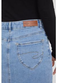 Lee Cooper spódnica jeansowa mini prosta. Okazja: na co dzień. Kolor: niebieski. Materiał: jeans. Styl: casual #2