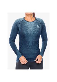 Bluza termoaktywna damska Odlo Performance Warm Blackcomb BL Top Crew Neck LS. Kolor: niebieski #1