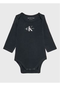 Calvin Klein Jeans Body dziecięce Monogram IN0IN00033 Czarny Regular Fit. Kolor: czarny. Materiał: bawełna #1