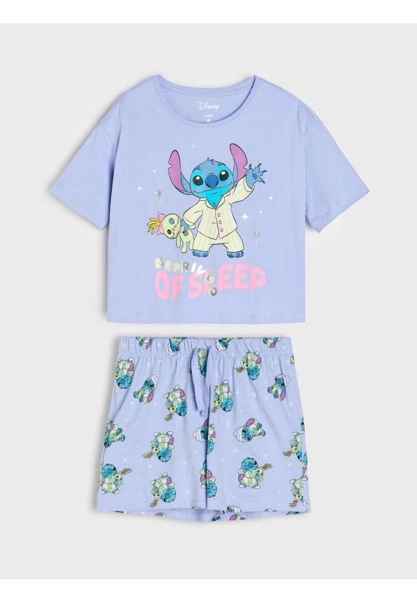 Sinsay - Piżama dwuczęściowa Stitch - błękitny. Kolor: niebieski