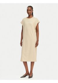 BOSS Sukienka codzienna C Edress 5 50540442 Beżowy Relaxed Fit. Okazja: na co dzień. Kolor: beżowy. Materiał: bawełna. Typ sukienki: proste. Styl: casual #1