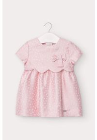 Mayoral - Sukienka dziecięca 68-98 cm. Kolor: różowy. Materiał: bawełna, materiał, dzianina, akryl, tkanina, poliester, włókno. Długość rękawa: krótki rękaw. Typ sukienki: rozkloszowane. Długość: mini #1