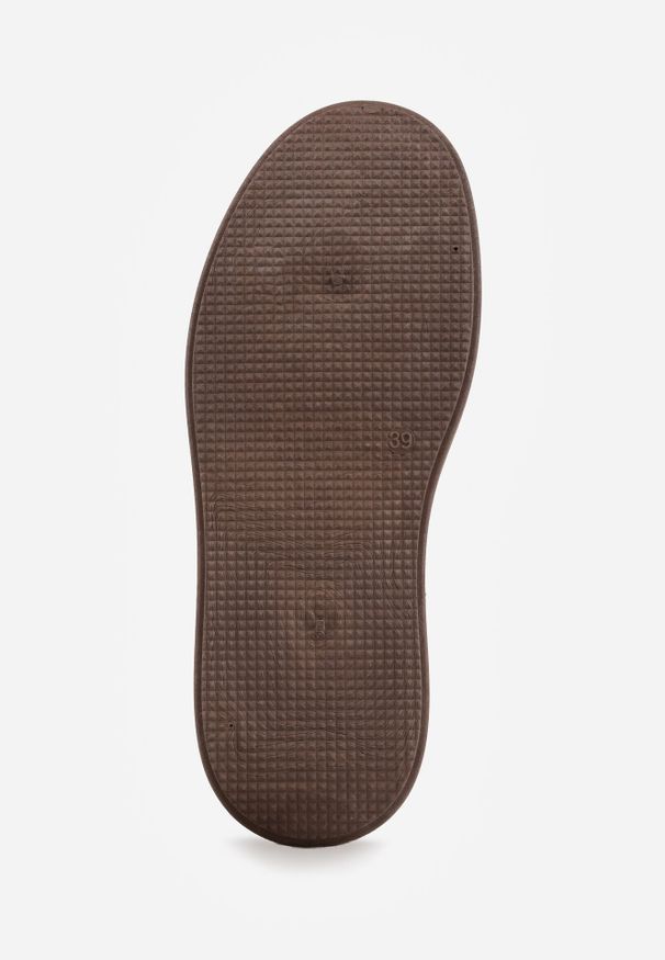Born2be - Brązowe Sneakersy z Plecionki na Grubej Podeszwie w Stylu Boho Dacara. Okazja: na co dzień. Kolor: brązowy. Materiał: jeans. Szerokość cholewki: normalna