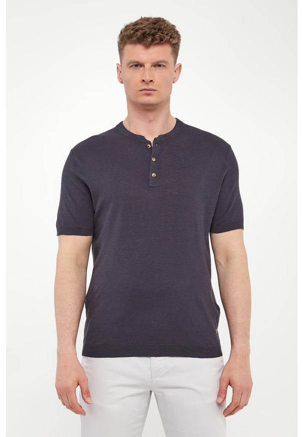 Liu Jo - T-shirt męski z lnem LIU JO. Materiał: len