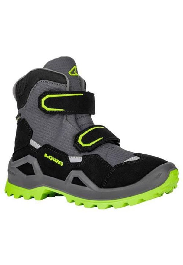 Buty trekkingowe dla dzieci Lowa Milo Evo Mid Gtx. Zapięcie: rzepy. Kolor: szary, wielokolorowy. Materiał: tkanina, syntetyk, materiał. Szerokość cholewki: normalna
