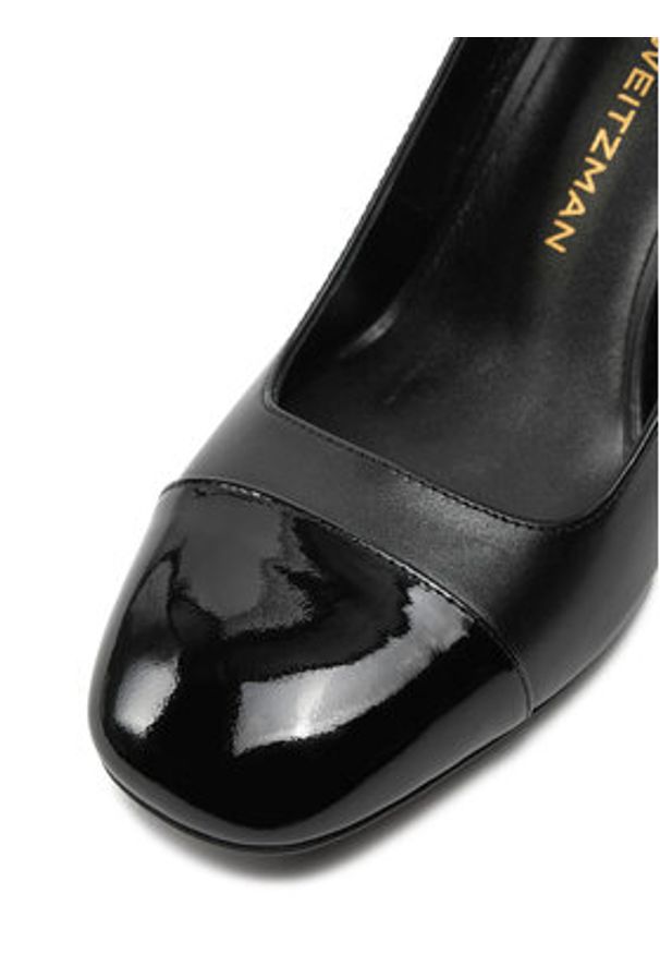 Stuart Weitzman Czółenka Eden Strap 85 SK085 Czarny. Kolor: czarny. Materiał: skóra