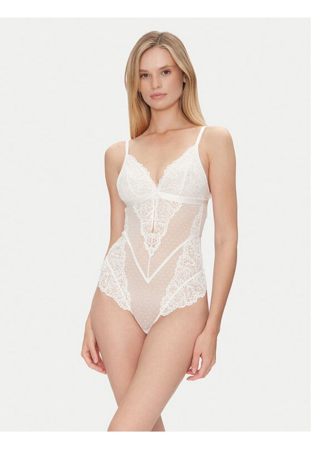 Hunkemöller Body Posie 301853 Biały. Kolor: biały. Materiał: syntetyk
