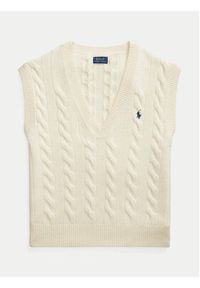 Polo Ralph Lauren Sweter 211949994002 Écru Regular Fit. Typ kołnierza: polo. Materiał: wełna #5