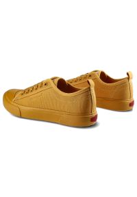 Musztardowe Trampki Cross Jeans Damskie Modne Buty. Okazja: na co dzień. Kolor: żółty. Materiał: guma, materiał. Styl: casual, klasyczny #3