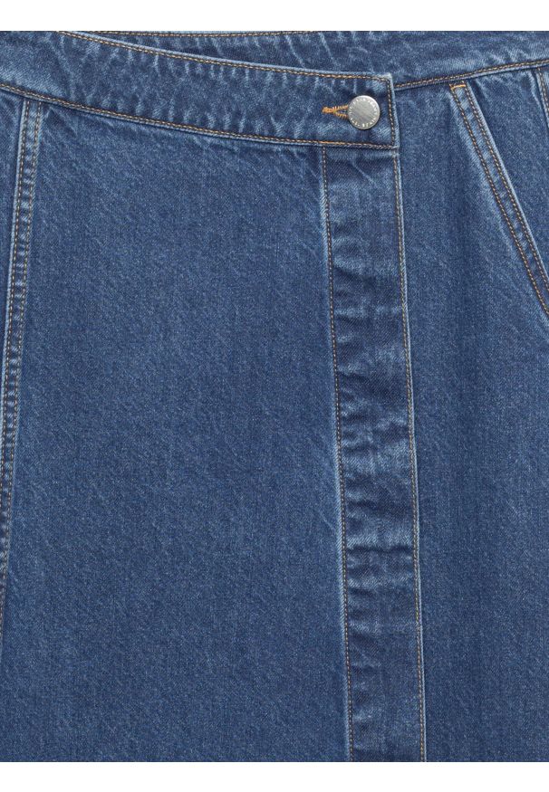 Big-Star - Spódnica damska midi jeansowa granatowa Roxana 567. Okazja: na co dzień. Kolor: niebieski. Materiał: jeans. Styl: casual, klasyczny