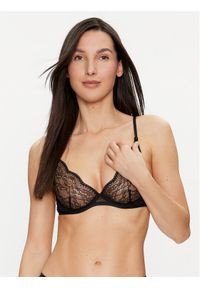 Hunkemöller Biustonosz z fiszbiną Isabelle 184822 Czarny. Kolor: czarny. Materiał: syntetyk