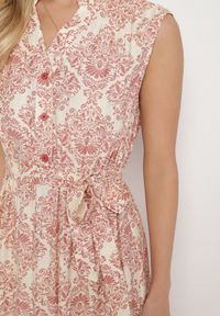 Born2be - Różowa Wiskozowa Sukienka Bez Rękawów z Wiązanym Paskiem Filimea. Okazja: na co dzień. Typ kołnierza: dekolt w kształcie V. Kolor: różowy. Materiał: wiskoza. Długość rękawa: bez rękawów. Typ sukienki: proste. Styl: casual, elegancki #7