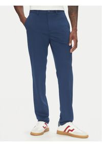 Lindbergh Chinosy 30-006052 Niebieski Slim Fit. Kolor: niebieski. Materiał: syntetyk
