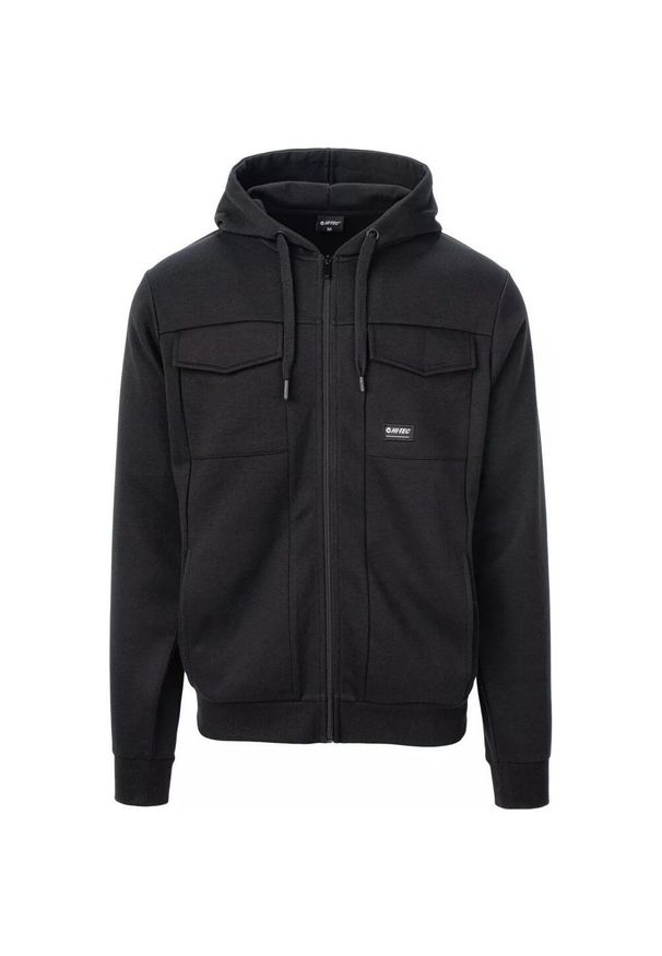 Hi-tec - Męska Bluza Z Kapturem Barin Full Zip. Typ kołnierza: kaptur. Kolor: czarny. Styl: sportowy. Sport: turystyka piesza