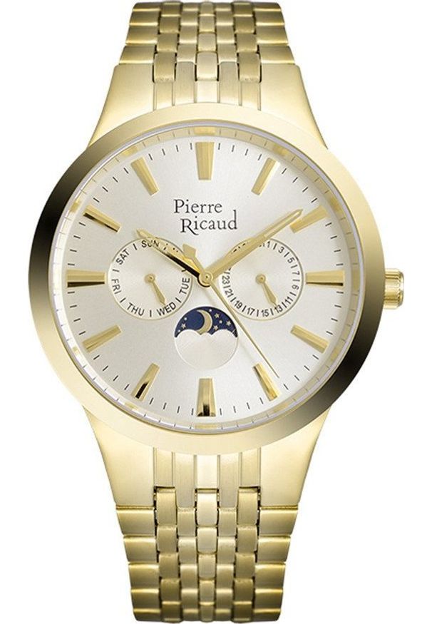 Zegarek Pierre Ricaud Zegarek męski Pierre Ricaud P97225.1111QF złoty. Kolor: złoty