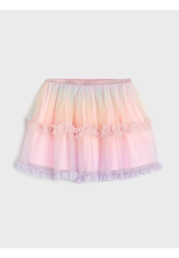 Sinsay - Spódnica tiulowa z efektem ombre i falbanami - wielobarwny. Materiał: tiul