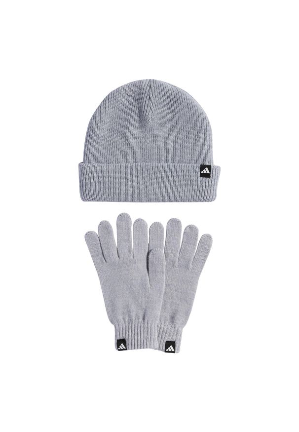 Adidas - Zestaw Glove + Beanie. Kolor: biały, wielokolorowy, szary