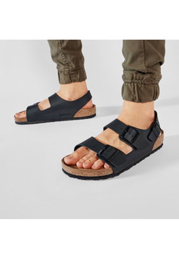 Birkenstock Sandały Milano 034791 Czarny. Kolor: czarny. Materiał: skóra