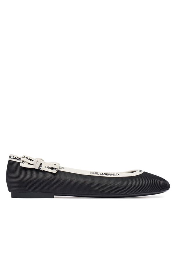 Karl Lagerfeld - KARL LAGERFELD Baleriny Karo KL40129 Czarny. Kolor: czarny. Materiał: skóra