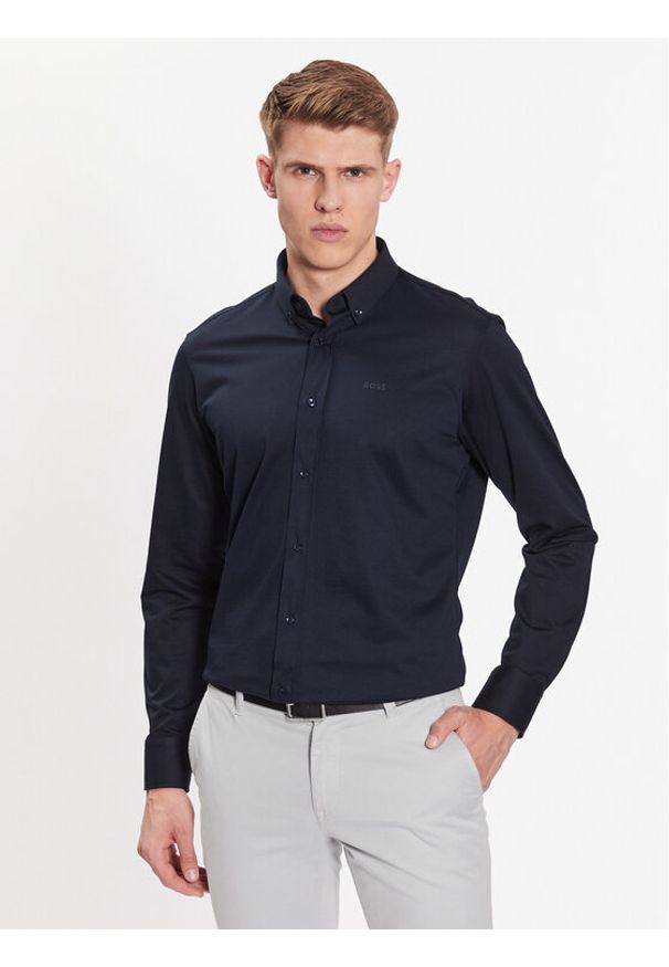 BOSS - Boss Koszula 50469378 Granatowy Regular Fit. Kolor: niebieski. Materiał: bawełna, syntetyk