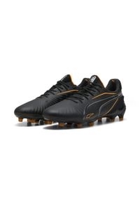 Puma - Buty piłkarskie KING ULTIMATE FG/AG PUMA Black Heat Fire Silver Orange Metallic. Kolor: wielokolorowy, pomarańczowy, żółty, czarny, szary. Sport: piłka nożna