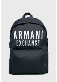 Armani Exchange - Plecak. Kolor: niebieski. Materiał: poliester, materiał. Wzór: nadruk #1