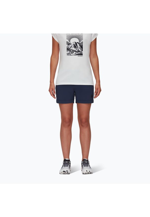 Spodenki trekkingowe damskie Mammut Runbold Roll Cuff. Kolor: niebieski. Sport: turystyka piesza