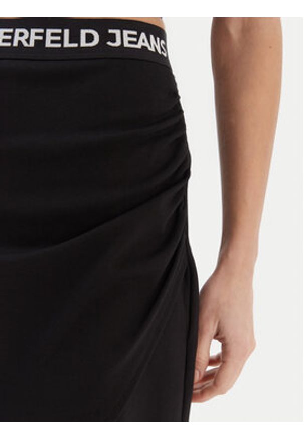 Karl Lagerfeld Jeans Spódnica mini B1W12022 Czarny Regular Fit. Kolor: czarny. Materiał: syntetyk