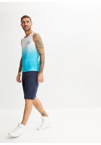 bonprix - Tank top z czystej bawełny (2 szt.). Kolor: niebieski. Materiał: bawełna. Wzór: nadruk #3