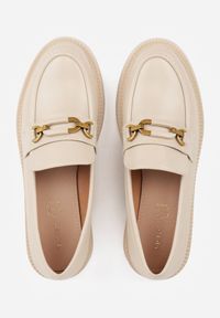 Renee - Beżowe Eleganckie Mokasyny VICES z Aplikacją i Wkładką ze Skóry Naturalnej Arinatta. Kolor: beżowy. Materiał: skóra. Wzór: aplikacja. Styl: elegancki #8