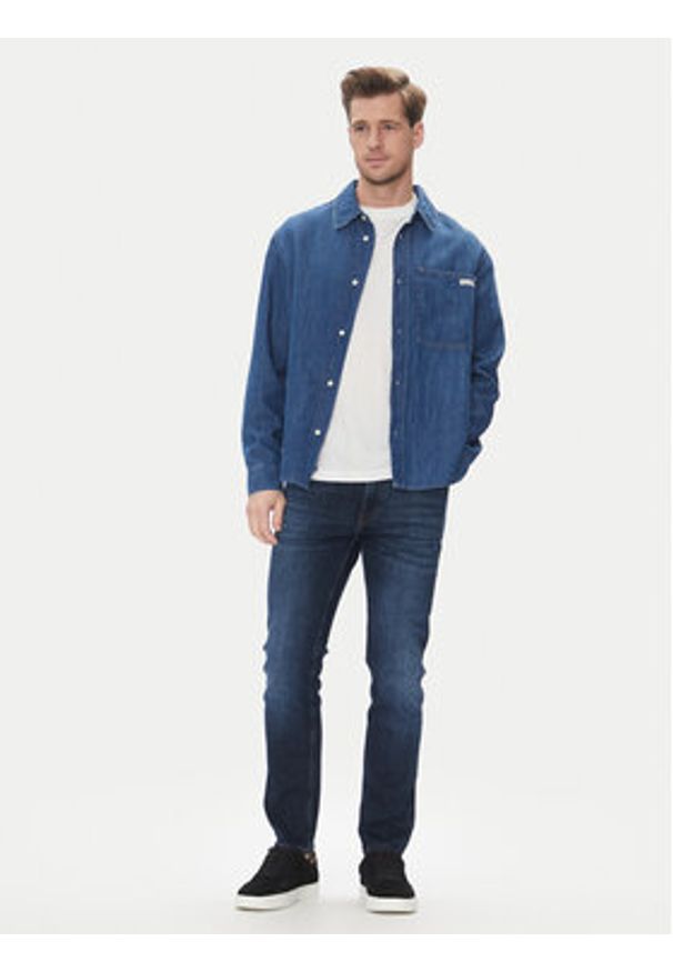 Calvin Klein Jeans Koszula jeansowa J30J327509 Granatowy Regular Fit. Kolor: niebieski. Materiał: bawełna