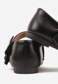 Born2be - Czarne Balerinki Zapinane na Rzep z Ozdobą Motylkiem Adola. Okazja: na co dzień. Zapięcie: rzepy. Kolor: czarny. Materiał: jeans. Wzór: aplikacja. Styl: casual, elegancki #5