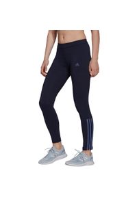 Adidas - Legginsy damskie adidas Essentials Fitted. Kolor: fioletowy, wielokolorowy, niebieski