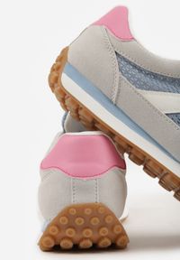 Born2be - Niebieskie Casualowe Sneakersy z Siateczkowymi Wstawkami Kassadina. Okazja: na co dzień. Kolor: niebieski. Materiał: jeans #7