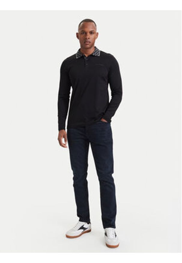 Karl Lagerfeld - KARL LAGERFELD Polo 745003 564200 Czarny Regular Fit. Typ kołnierza: polo. Kolor: czarny. Materiał: bawełna