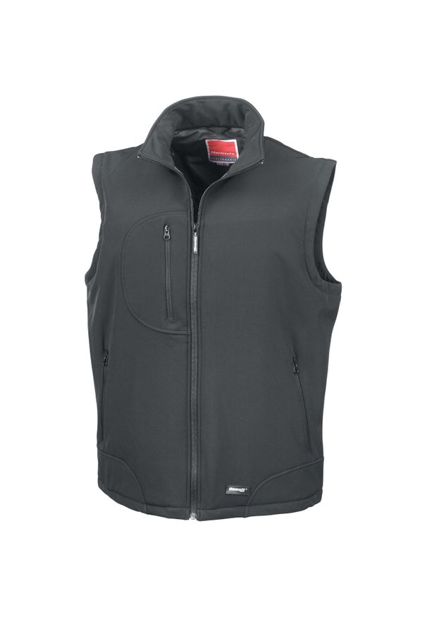 RESULT - Kamizelka puchowa Result Softshell. Kolor: czarny. Materiał: puch, softshell. Długość rękawa: bez rękawów