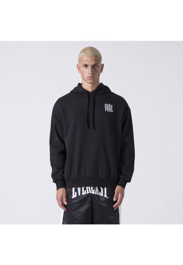 EVERLAST - Exkluzywny Bluza Z Kapturem Z Grafika Smoka Czarny Bawelna, Poliester. Typ kołnierza: kaptur. Kolor: czarny. Materiał: poliester. Wzór: haft