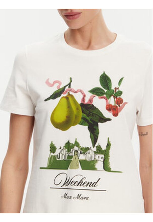 Weekend Max Mara T-Shirt Teiera 2515971052 Biały Regular Fit. Kolor: biały. Materiał: bawełna