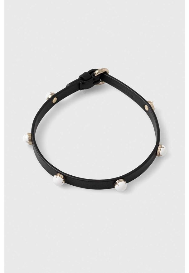 Red Valentino bransoletka skórzana damska. Kolor: czarny