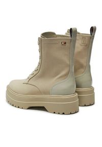TOMMY HILFIGER - Tommy Hilfiger Trapery Flag Ventile Lace Up Boot FW0FW08287 Beżowy. Kolor: beżowy. Materiał: materiał #4