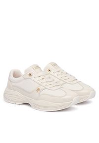 TOMMY HILFIGER - Tommy Hilfiger Sneakersy Modern Runner Shiny Leather FW0FW09413 Beżowy. Kolor: beżowy. Materiał: skóra #3