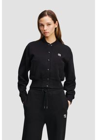 Karl Lagerfeld - KARL LAGERFELD Сzarny damski bomber Ikon Patch Buttons. Kolor: czarny