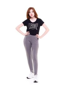 LEONE 1947 APPAREL - Legginsy damskie basic z małym logo. Kolor: szary. Materiał: tkanina. Sport: fitness