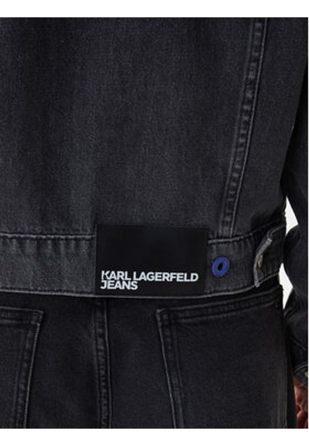 Karl Lagerfeld Jeans Kurtka jeansowa A3W14063 Szary Regular Fit. Kolor: szary. Materiał: bawełna