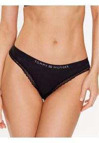 TOMMY HILFIGER - Tommy Hilfiger Stringi UW0UW04184 Czarny. Kolor: czarny. Materiał: syntetyk #1
